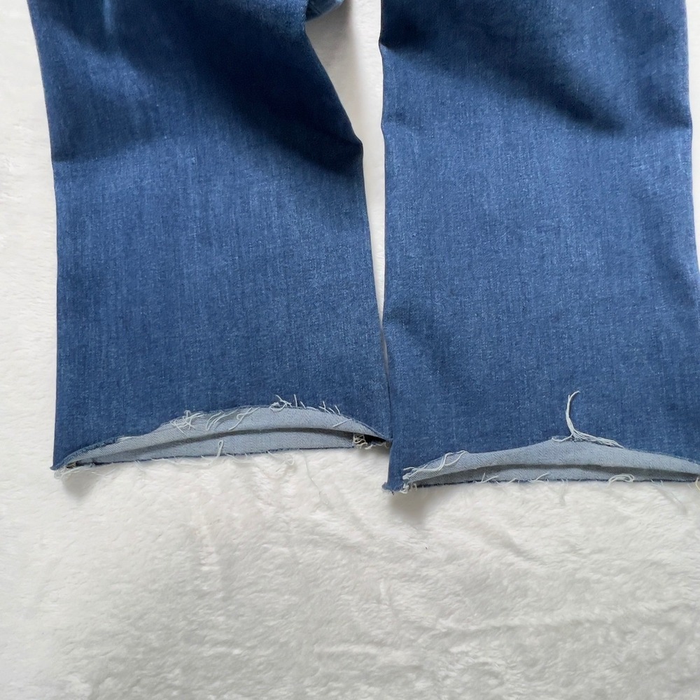 L'AGENCE Ruth High Rise Straight Raw Hem Jeans Women Sz 24 Blue Marlin - Picture 7 of 14